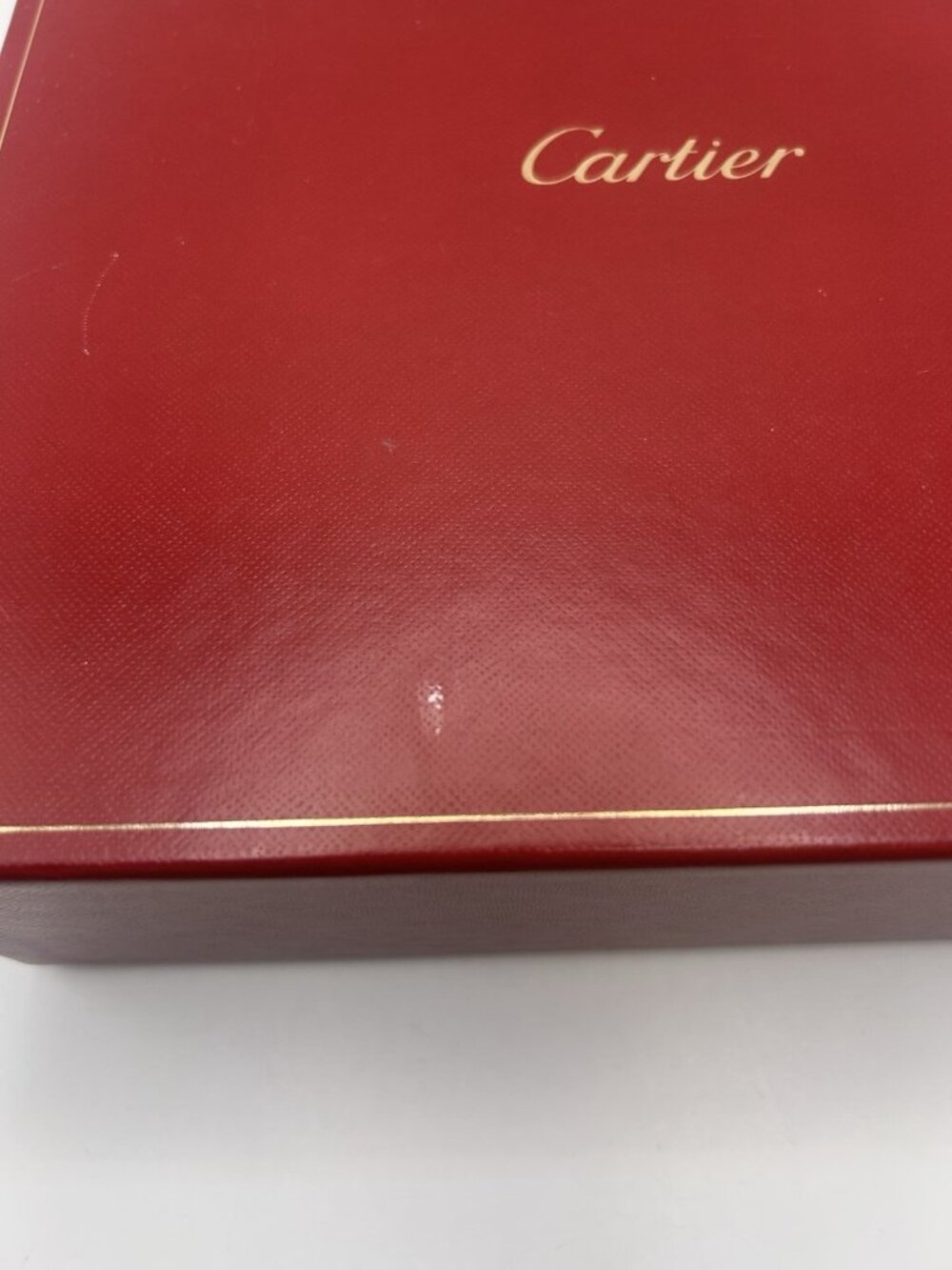 Cartier Red Gift Box EMPTY Storage Box Gold Logo 8.5”x8.5”x3" Designer Packaging - Picture 11 of 16